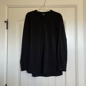 Hilary Radley Women's Black zipper front long Sleeve Blouse- Size XL